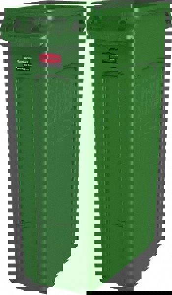 Trash Can: 23 gal, Rectangle, Green